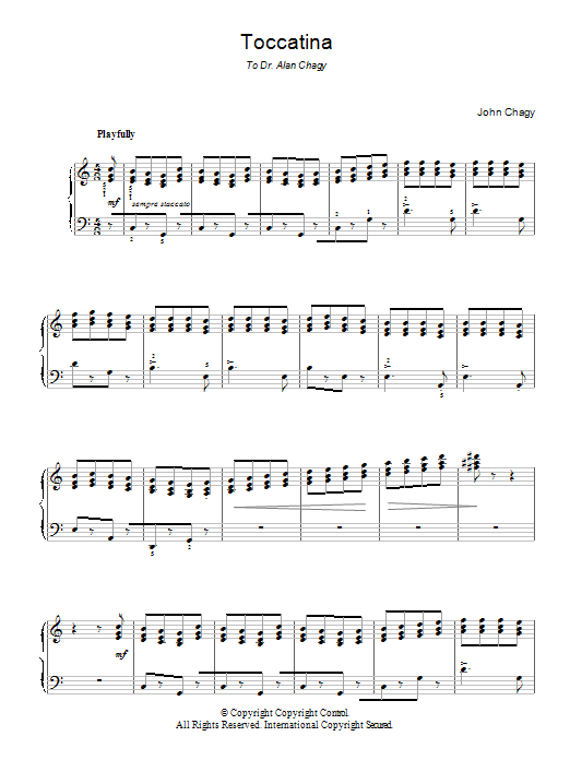 John Chagy Toccatina sheet music notes and chords arranged for Piano Solo