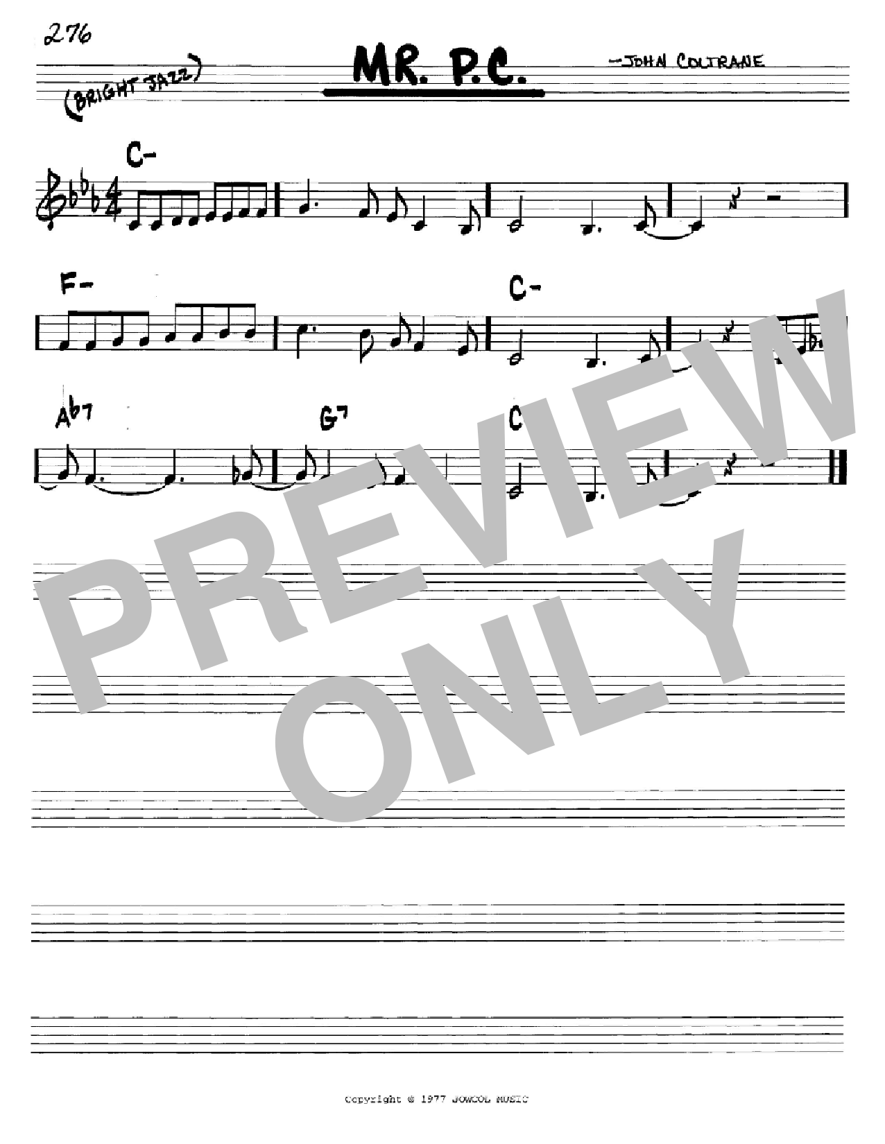 John Coltrane Mr. P.C. sheet music notes and chords. Download Printable PDF.