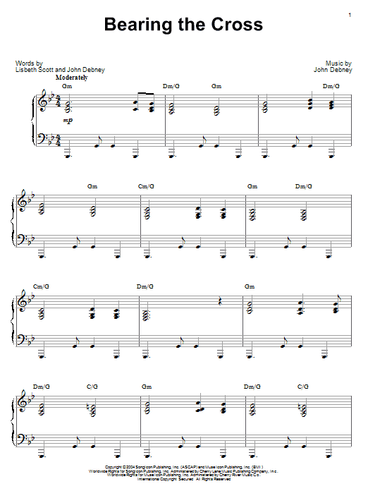 Learn to play John Debney Bearing The Cross sheet music for Piano Solo in minutes. Price: 7.8900$ John Debney Bearing The Cross sheet music notes and chords arranged for Piano Solo
