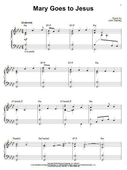 Learn to play John Debney Mary Goes To Jesus sheet music for Piano Solo in minutes. Price: 7.8900$ John Debney Mary Goes To Jesus sheet music notes and chords arranged for Piano Solo