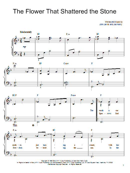 Learn to play John Denver The Flower That Shattered The Stone sheet music for Easy Piano in minutes. Price: 6.9900$ John Denver The Flower That Shattered The Stone sheet music notes and chords arranged for Easy Piano