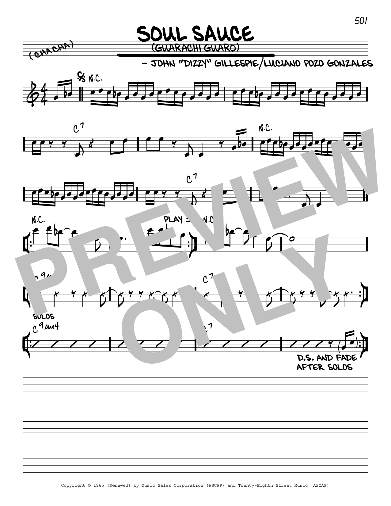 John Dizzy Gillespie Soul Sauce (Guarachi Guaro) sheet music notes and chords. Download Printable PDF.