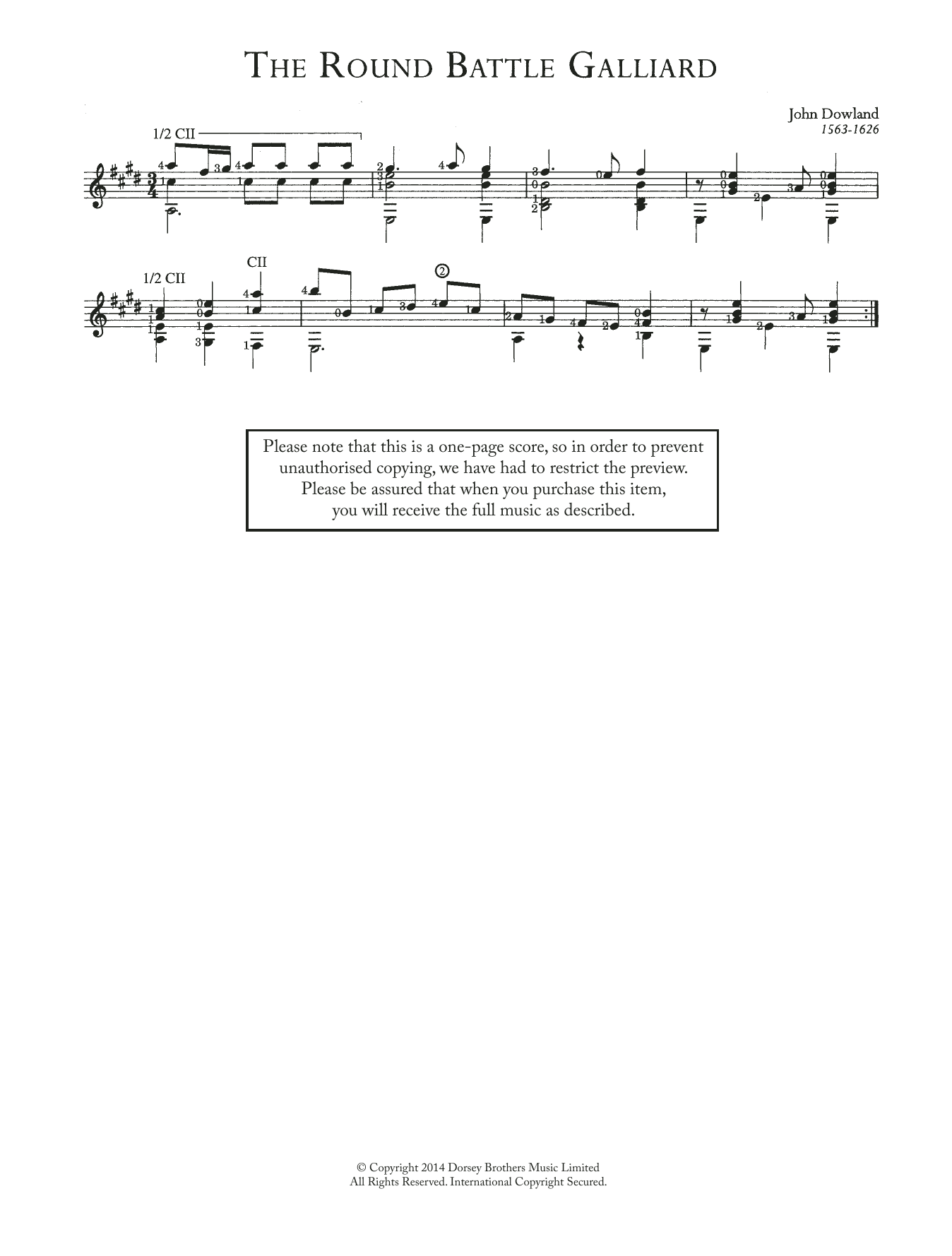 John Dowland The Round Battle Galliard sheet music notes and chords. Download Printable PDF.