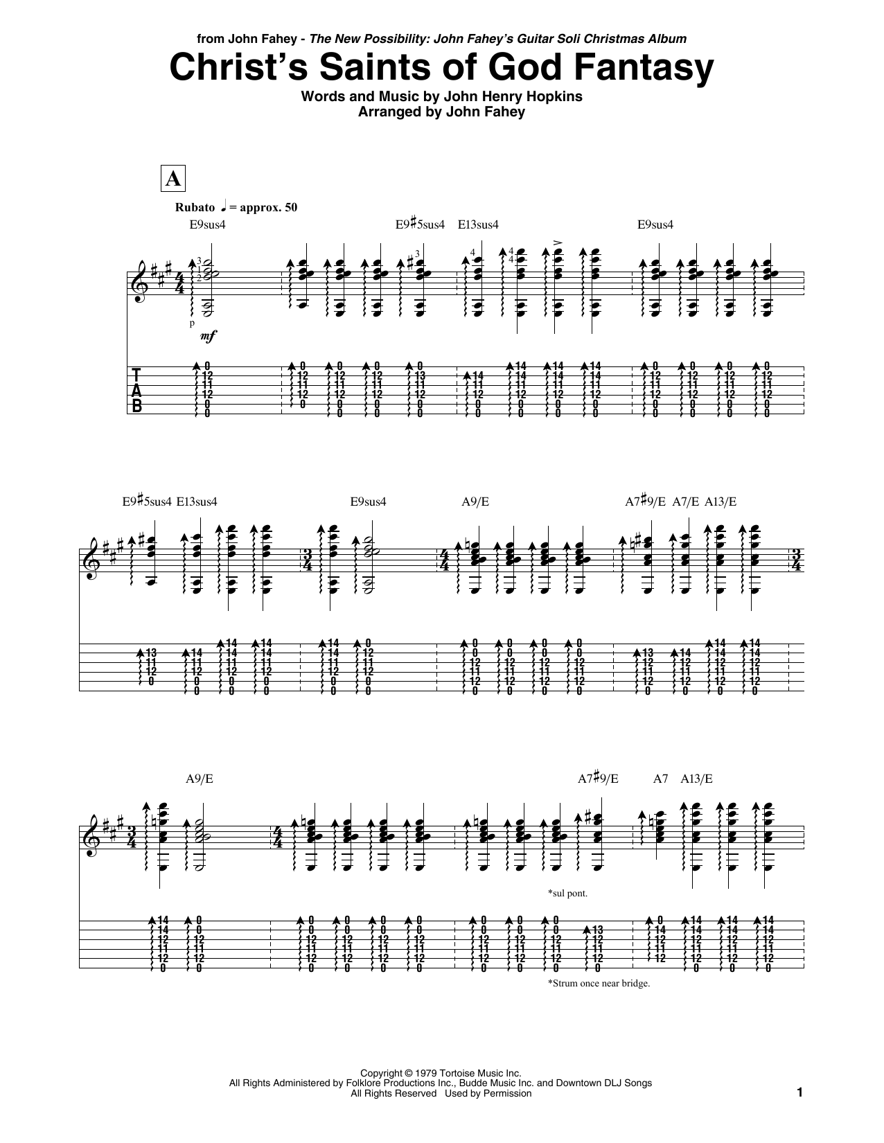 Learn to play John Fahey Christ's Saints Of God Fantasy sheet music for Guitar Tab in minutes. Price: 7.8900$ John Fahey Christ's Saints Of God Fantasy sheet music notes and chords arranged for Guitar Tab