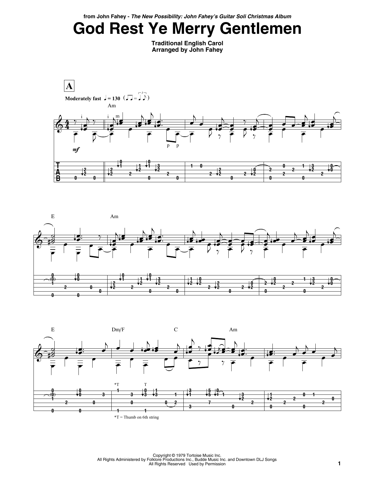 Learn to play John Fahey God Rest Ye Merry Gentlemen sheet music for Guitar Tab in minutes. Price: 7.8900$ John Fahey God Rest Ye Merry Gentlemen sheet music notes and chords arranged for Guitar Tab