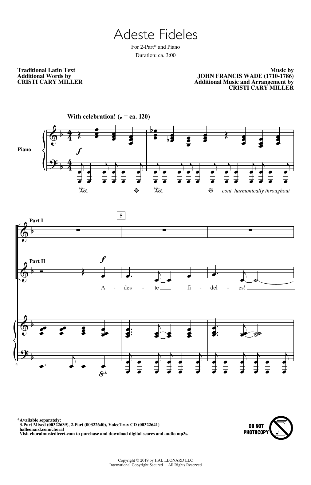 John Francis Wade Adeste Fideles (arr. Cristi Cary Miller) sheet music notes and chords. Download Printable PDF.