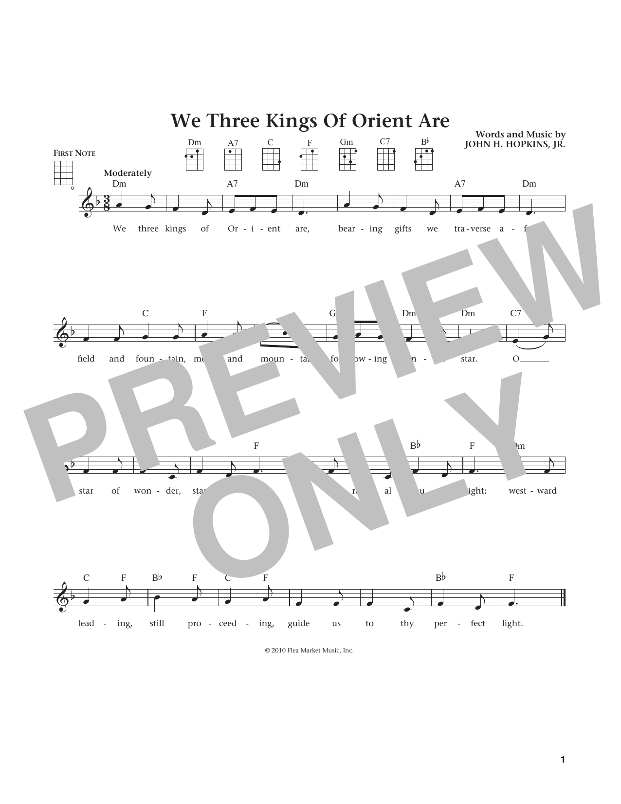 John H. Hopkins, Jr. We Three Kings Of Orient Are (from The Daily Ukulele) (arr. Liz and Jim Beloff) sheet music notes and chords. Download Printable PDF.