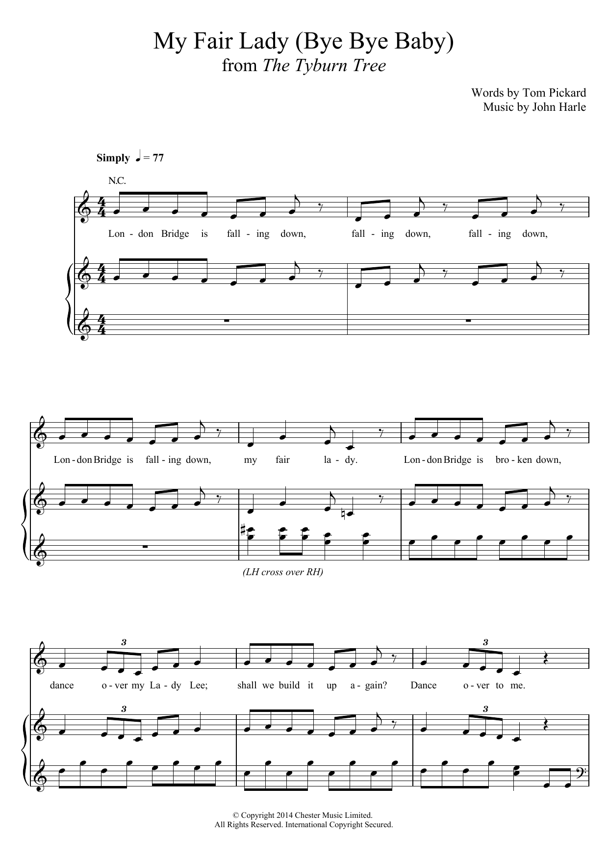 Learn to play John Harle & Marc Almond My Fair Lady (Bye Bye Baby) sheet music for Piano, Vocal & Guitar Chords in minutes. Price: 7.8900$ John Harle & Marc Almond My Fair Lady (Bye Bye Baby) sheet music notes and chords arranged for Piano, Vocal & Guitar Chords