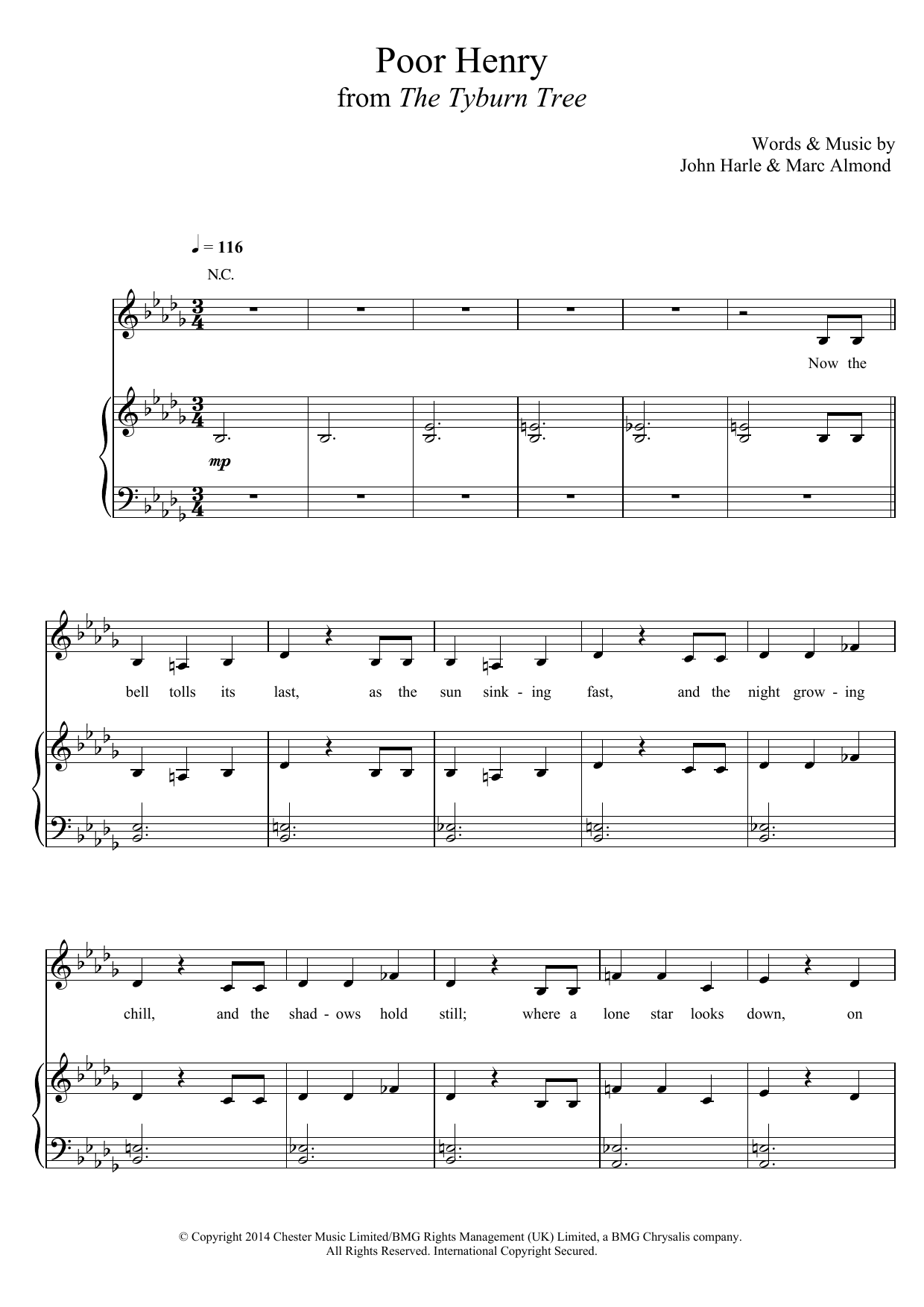 Learn to play John Harle & Marc Almond Poor Henry sheet music for Piano, Vocal & Guitar Chords in minutes. Price: 7.8900$ John Harle & Marc Almond Poor Henry sheet music notes and chords arranged for Piano, Vocal & Guitar Chords