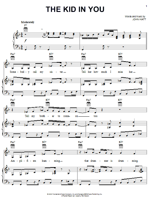 Learn to play John Hiatt The Kid In You (from The Country Bears) sheet music for Piano, Vocal & Guitar Chords (Right-Hand Melody) in minutes. Price: 7.8900$ John Hiatt The Kid In You (from The Country Bears) sheet music notes and chords arranged for Piano, Vocal & Guitar Chords (Right-Hand Melody)