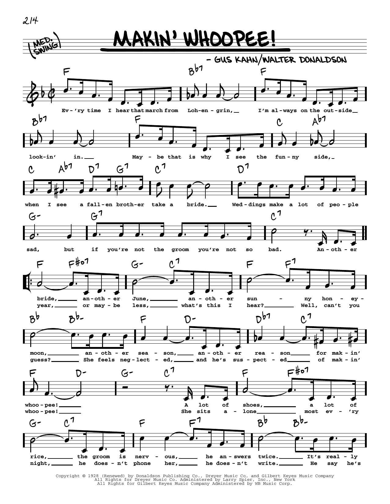 Learn to play John Hicks Makin' Whoopee! (arr. Robert Rawlins) sheet music for Real Book – Melody, Lyrics & Chords in minutes. Price: 5.9900$ John Hicks Makin' Whoopee! (arr. Robert Rawlins) sheet music notes and chords arranged for Real Book – Melody, Lyrics & Chords