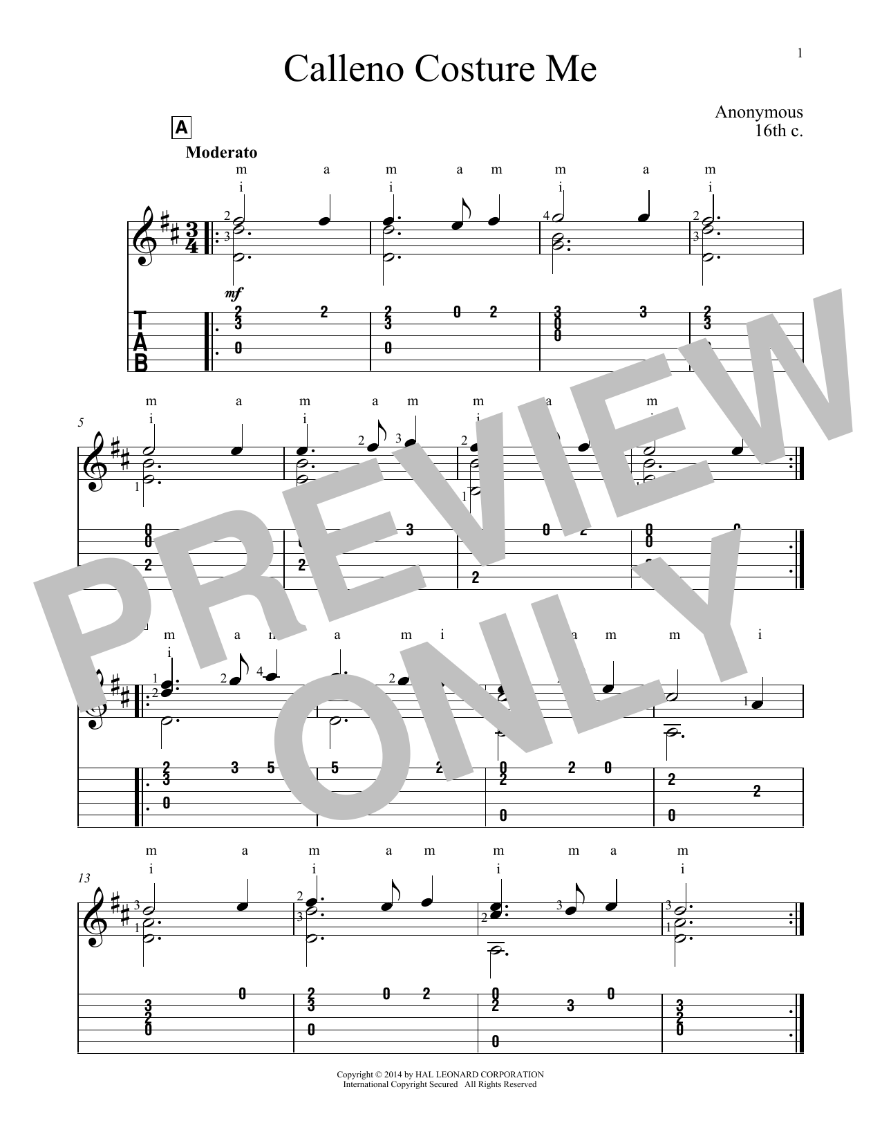 John Hill Calleno Costure Me sheet music notes and chords. Download Printable PDF.