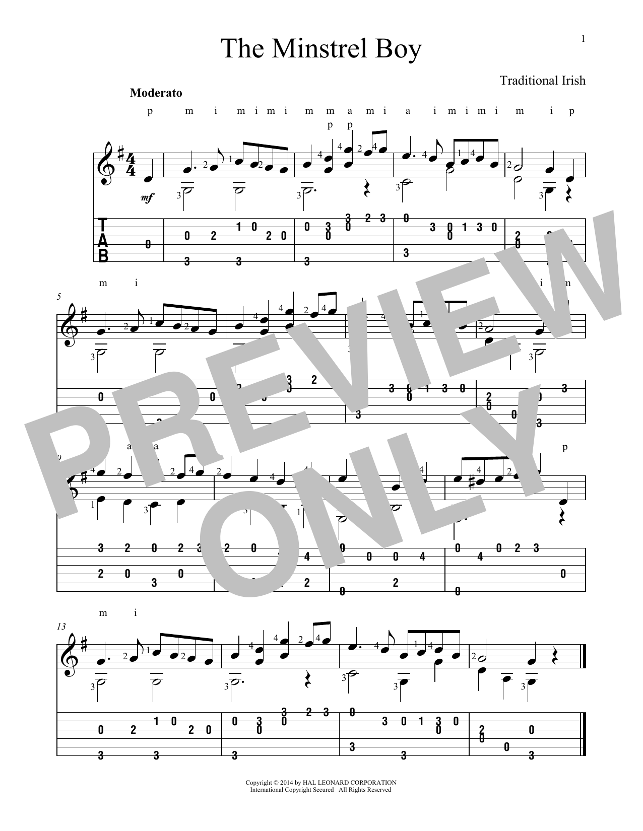 John Hill Minstrel Boy sheet music notes and chords. Download Printable PDF.