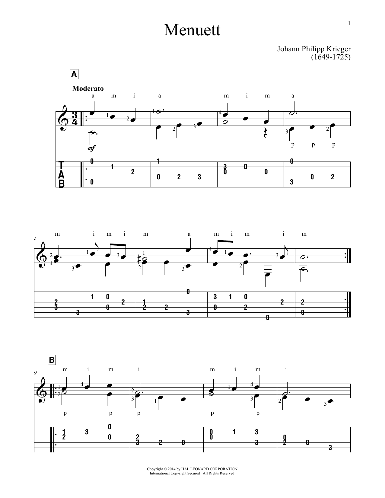 Johann Krieger Minuet sheet music notes and chords. Download Printable PDF.