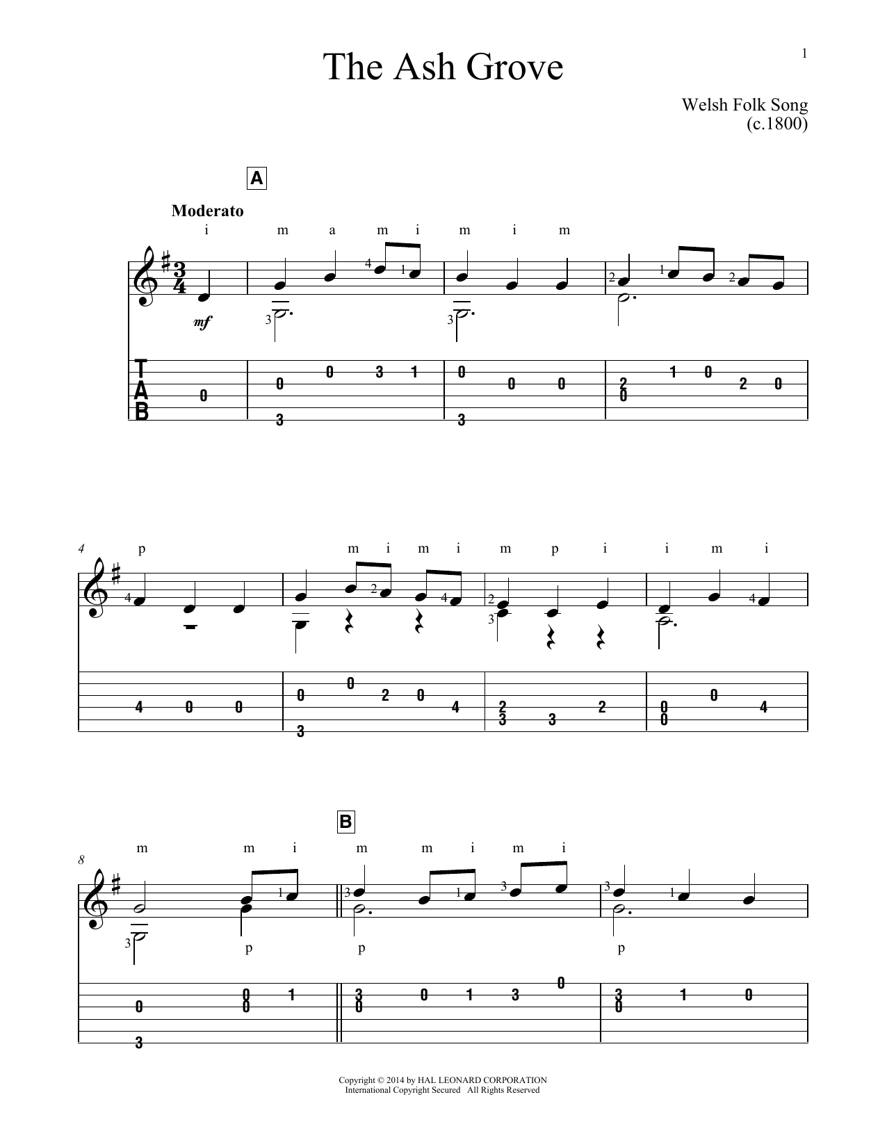 John Hill The Ash Grove sheet music notes and chords. Download Printable PDF.