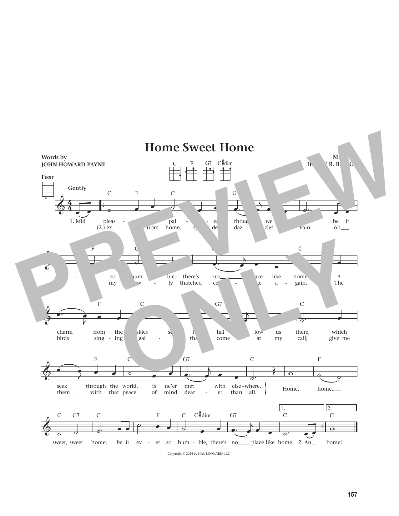 John Howard Payne Home Sweet Home (from The Daily Ukulele) (arr. Jim Beloff) sheet music notes and chords. Download Printable PDF.