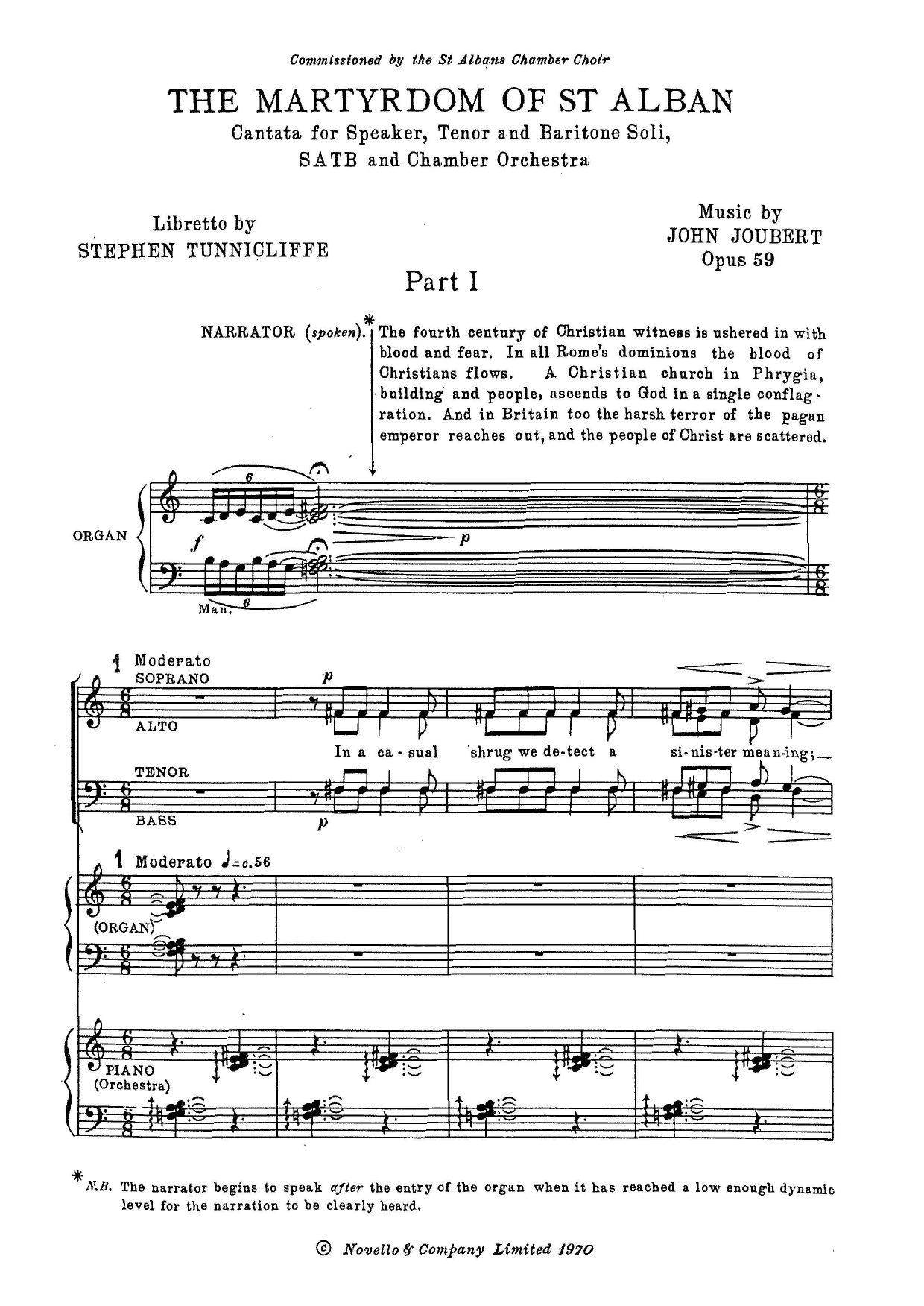 Learn to play John Joubert The Martyrdom of St. Alban sheet music for SATB Choir in minutes. Price: 27.9900$ John Joubert The Martyrdom of St. Alban sheet music notes and chords arranged for SATB Choir