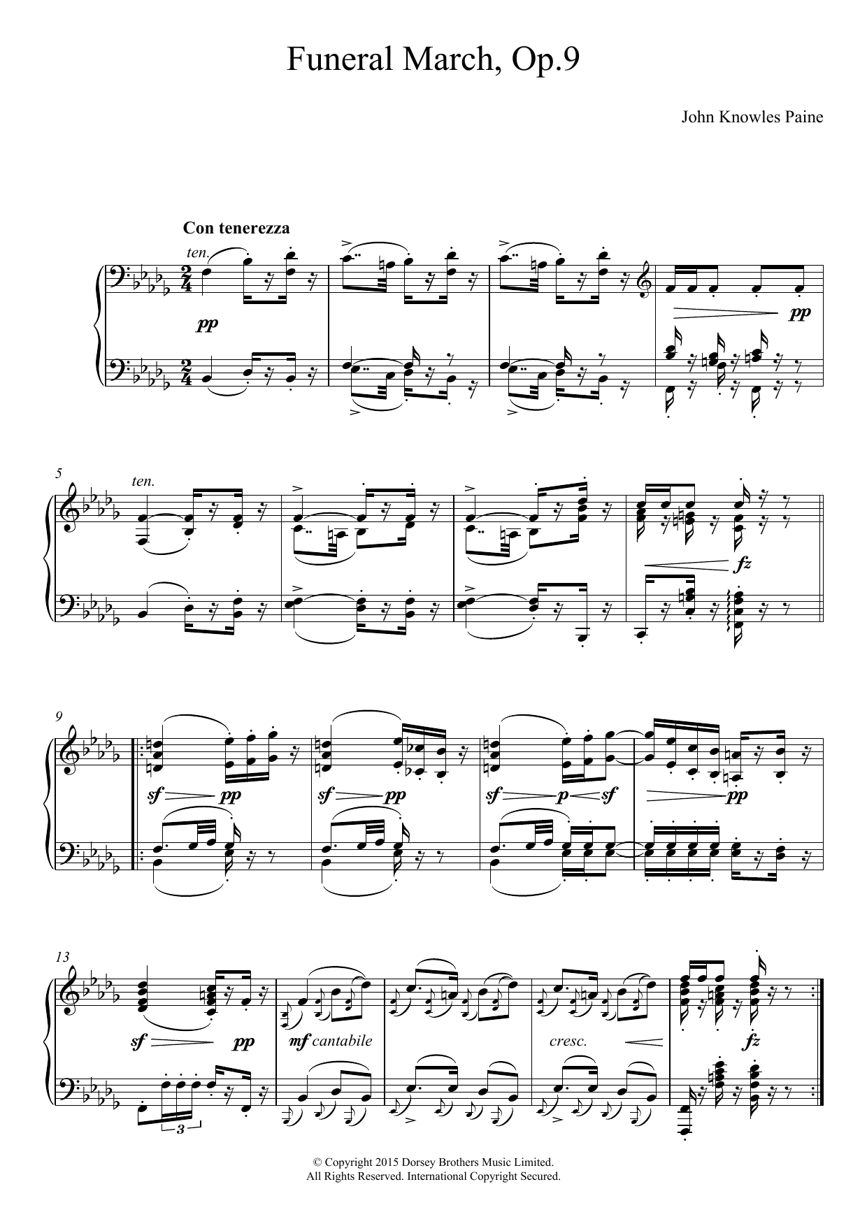 Learn to play John Knowles Paine Funeral March Op.9 sheet music for Piano Solo in minutes. Price: 7.8900$ John Knowles Paine Funeral March Op.9 sheet music notes and chords arranged for Piano Solo