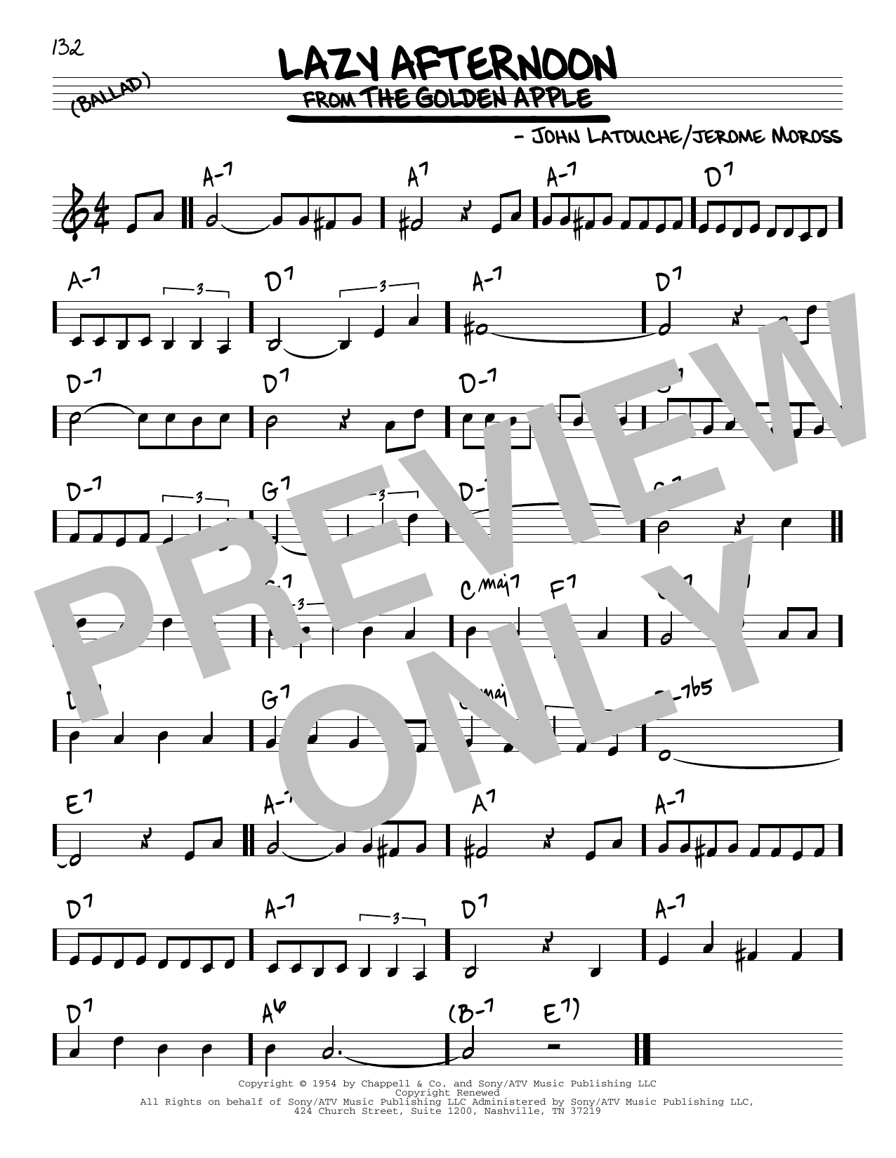 Learn to play John Latouche Lazy Afternoon sheet music for Real Book – Melody & Chords in minutes. Price: 5.9900$ John Latouche Lazy Afternoon sheet music notes and chords arranged for Real Book – Melody & Chords
