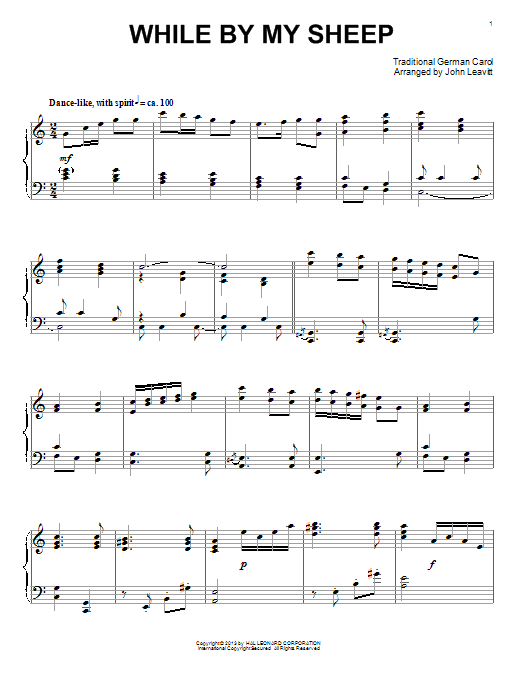 Learn to play John Leavitt While By My Sheep sheet music for Piano Solo in minutes. Price: 7.8900$ John Leavitt While By My Sheep sheet music notes and chords arranged for Piano Solo
