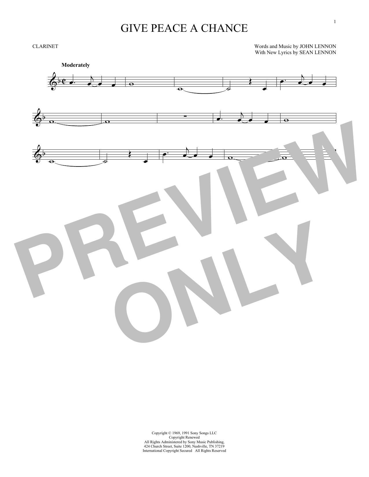 John Lennon Give Peace A Chance sheet music notes and chords. Download Printable PDF.