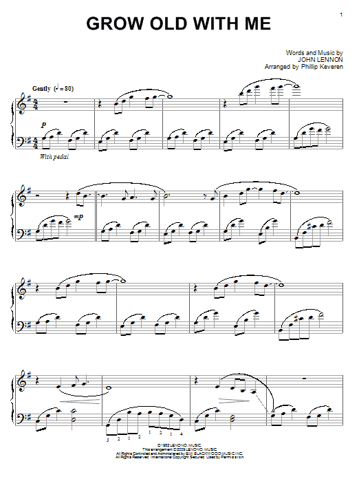 Learn to play John Lennon Grow Old With Me sheet music for Piano Solo in minutes. Price: 7.8900$ John Lennon Grow Old With Me sheet music notes and chords arranged for Piano Solo