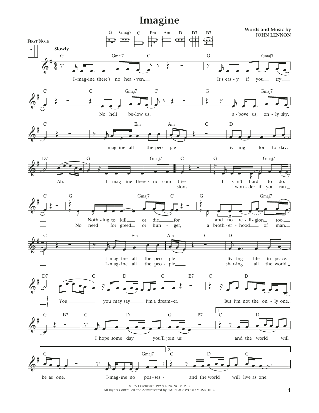 Learn to play John Lennon Imagine (from The Daily Ukulele) (arr. Liz and Jim Beloff) sheet music for Ukulele in minutes. Price: 5.9900$ John Lennon Imagine (from The Daily Ukulele) (arr. Liz and Jim Beloff) sheet music notes and chords arranged for Ukulele
