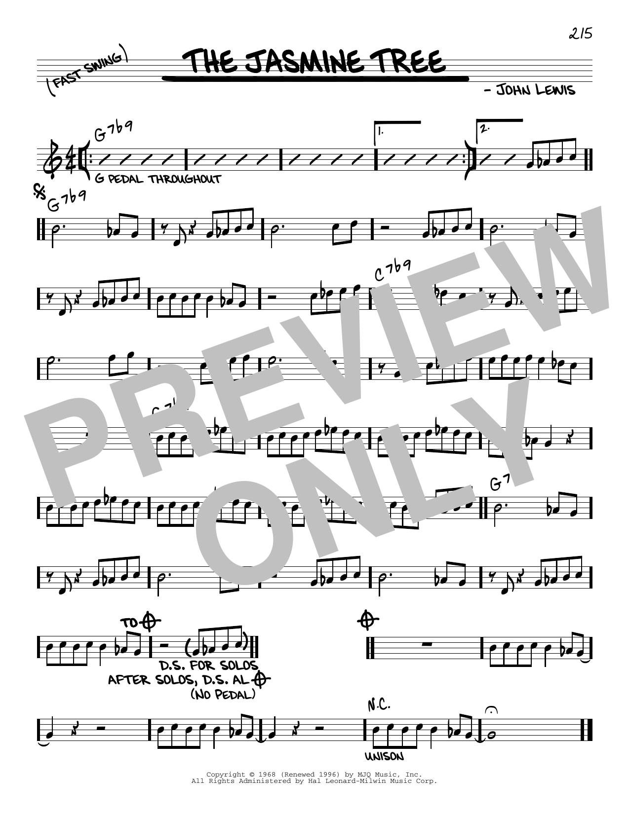 Learn to play John Lewis The Jasmine Tree sheet music for Real Book – Melody & Chords in minutes. Price: 5.9900$ John Lewis The Jasmine Tree sheet music notes and chords arranged for Real Book – Melody & Chords