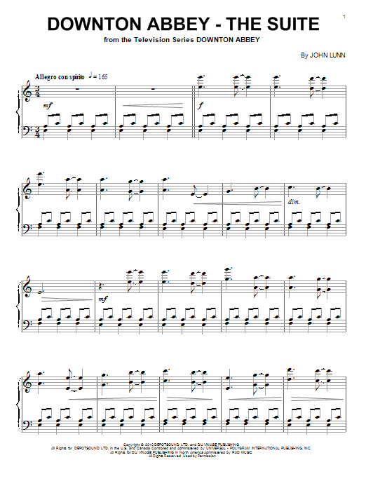 John Lunn Downton Abbey - The Suite sheet music notes and chords. Download Printable PDF.