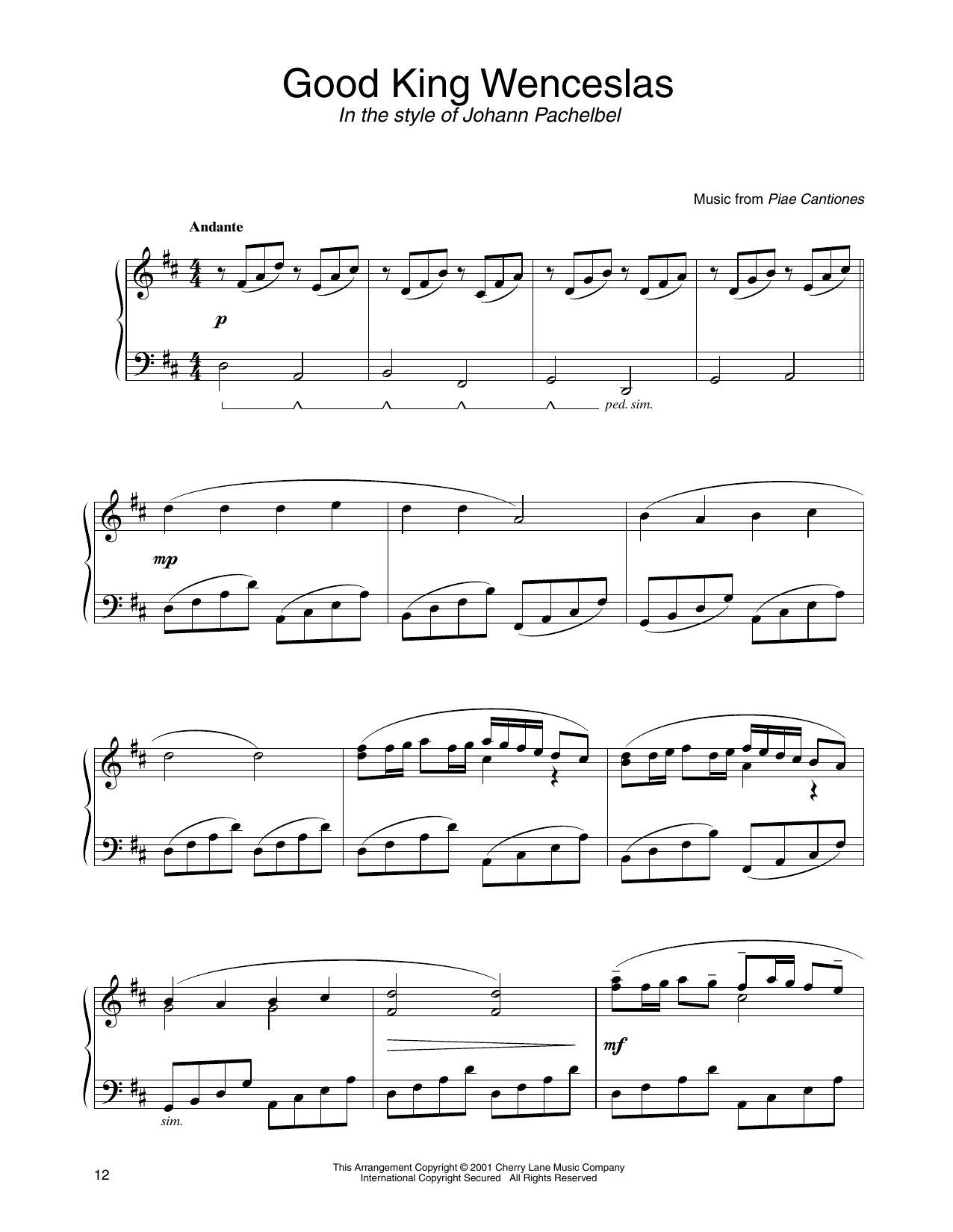 John M. Neale Good King Wenceslas (in the style of Johann Pachelbel) (arr. Carol Klose) sheet music notes and chords. Download Printable PDF.