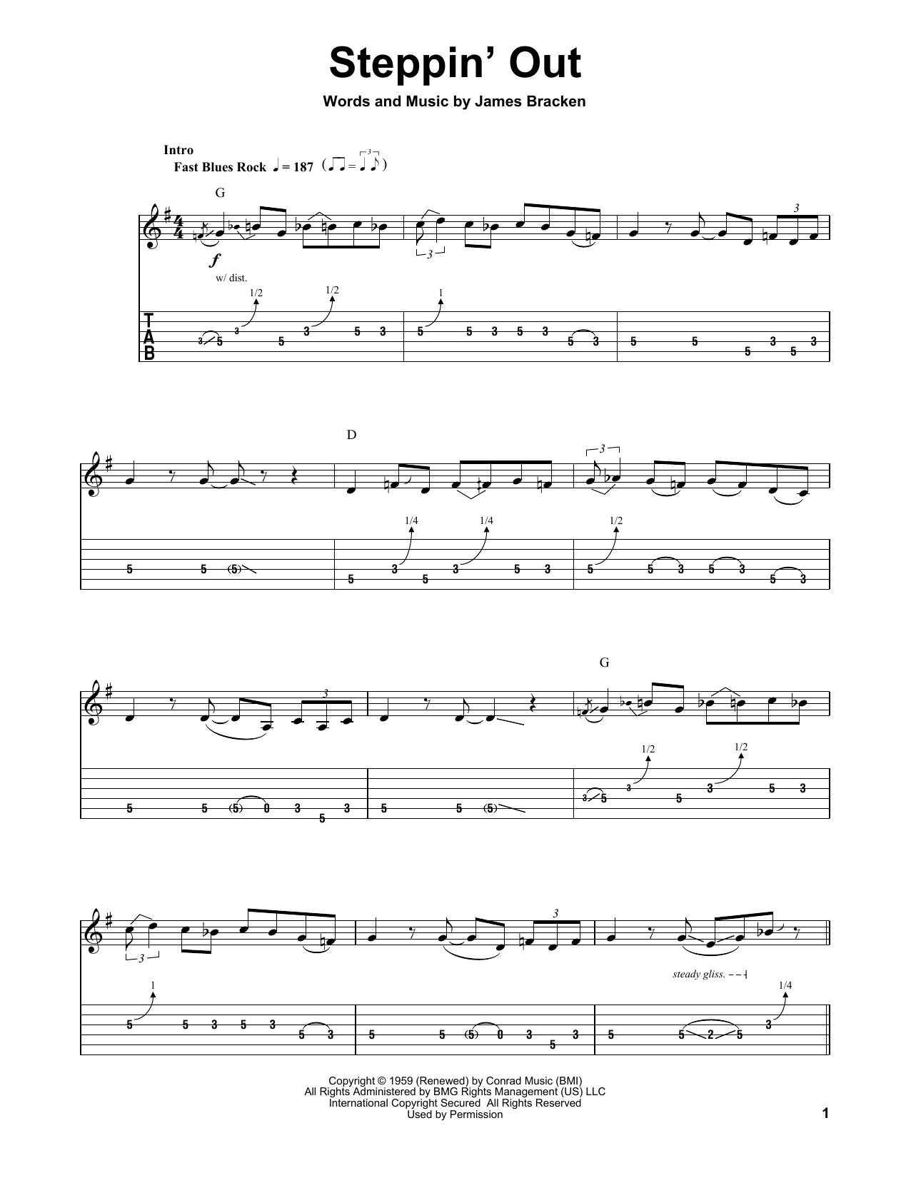 John Mayall's Bluesbreakers Steppin' Out sheet music notes and chords. Download Printable PDF.