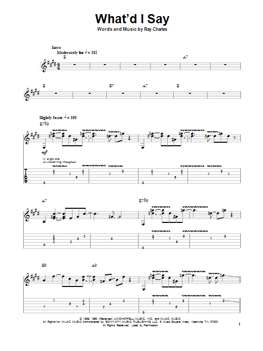 John Mayall's Bluesbreakers What'd I Say sheet music notes and chords. Download Printable PDF.