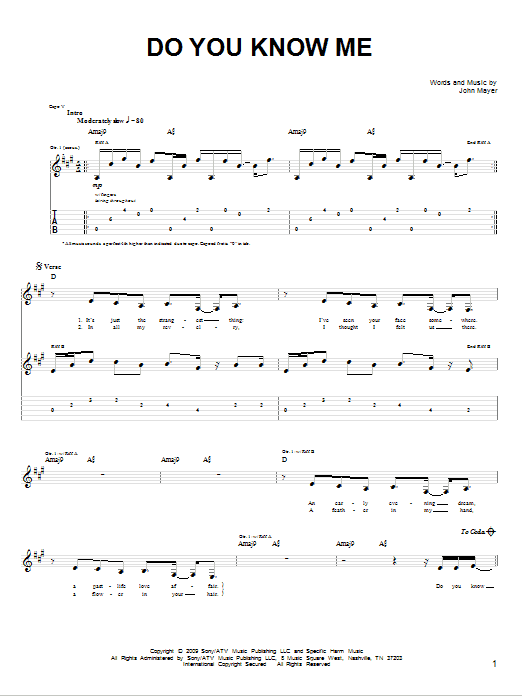 Learn to play John Mayer Do You Know Me sheet music for Piano, Vocal & Guitar Chords (Right-Hand Melody) in minutes. Price: 7.8900$ John Mayer Do You Know Me sheet music notes and chords arranged for Piano, Vocal & Guitar Chords (Right-Hand Melody)