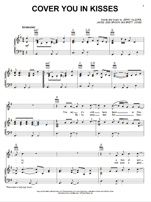 Learn to play John Michael Montgomery Cover You In Kisses sheet music for Piano, Vocal & Guitar Chords (Right-Hand Melody) in minutes. Price: 7.8900$ John Michael Montgomery Cover You In Kisses sheet music notes and chords arranged for Piano, Vocal & Guitar Chords (Right-Hand Melody)