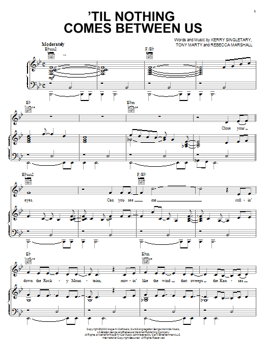 Learn to play John Michael Montgomery 'Til Nothing Comes Between Us sheet music for Piano, Vocal & Guitar Chords (Right-Hand Melody) in minutes. Price: 7.8900$ John Michael Montgomery 'Til Nothing Comes Between Us sheet music notes and chords arranged for Piano, Vocal & Guitar Chords (Right-Hand Melody)