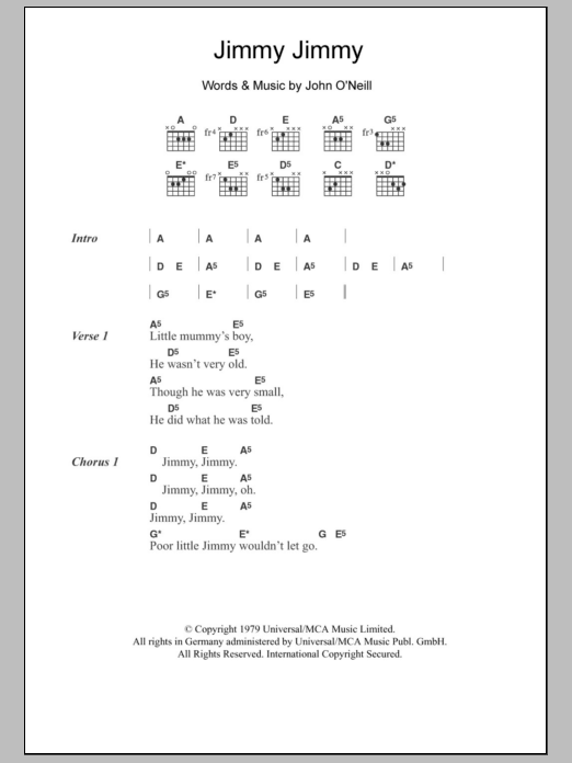 John O'Neill Jimmy Jimmy sheet music notes and chords. Download Printable PDF.