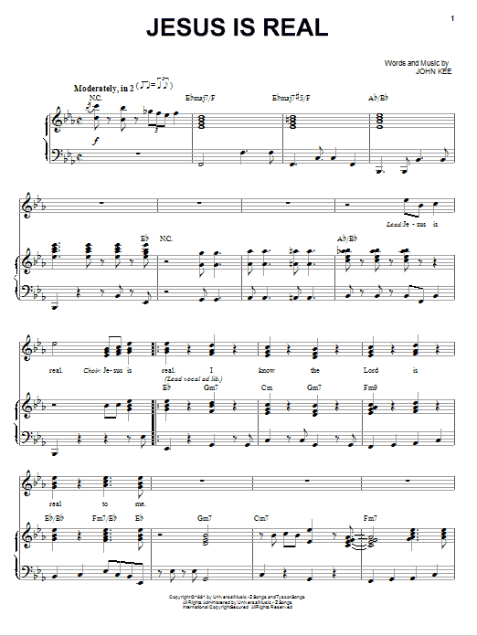 John P. Kee Jesus Is Real sheet music notes and chords arranged for Piano, Vocal & Guitar Chords (Right-Hand Melody)