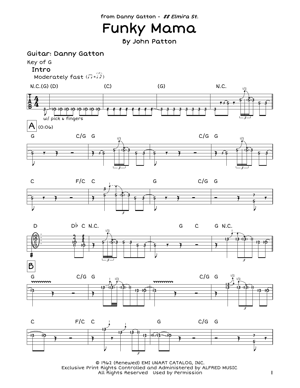 John Patton Funky Mama sheet music notes and chords. Download Printable PDF.