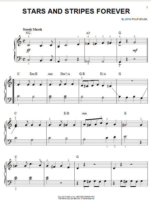 John Philip Sousa Stars And Stripes Forever sheet music notes and chords. Download Printable PDF.