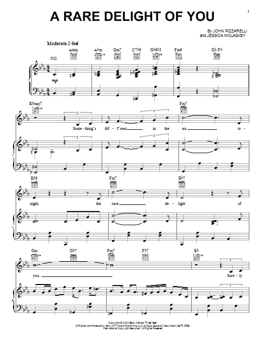 John Pizzarelli A Rare Delight Of You sheet music notes and chords arranged for Piano, Vocal & Guitar Chords (Right-Hand Melody)