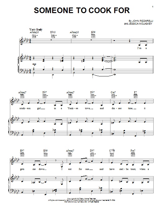 Learn to play John Pizzarelli Someone To Cook For sheet music for Piano, Vocal & Guitar Chords (Right-Hand Melody) in minutes. Price: 7.8900$ John Pizzarelli Someone To Cook For sheet music notes and chords arranged for Piano, Vocal & Guitar Chords (Right-Hand Melody)