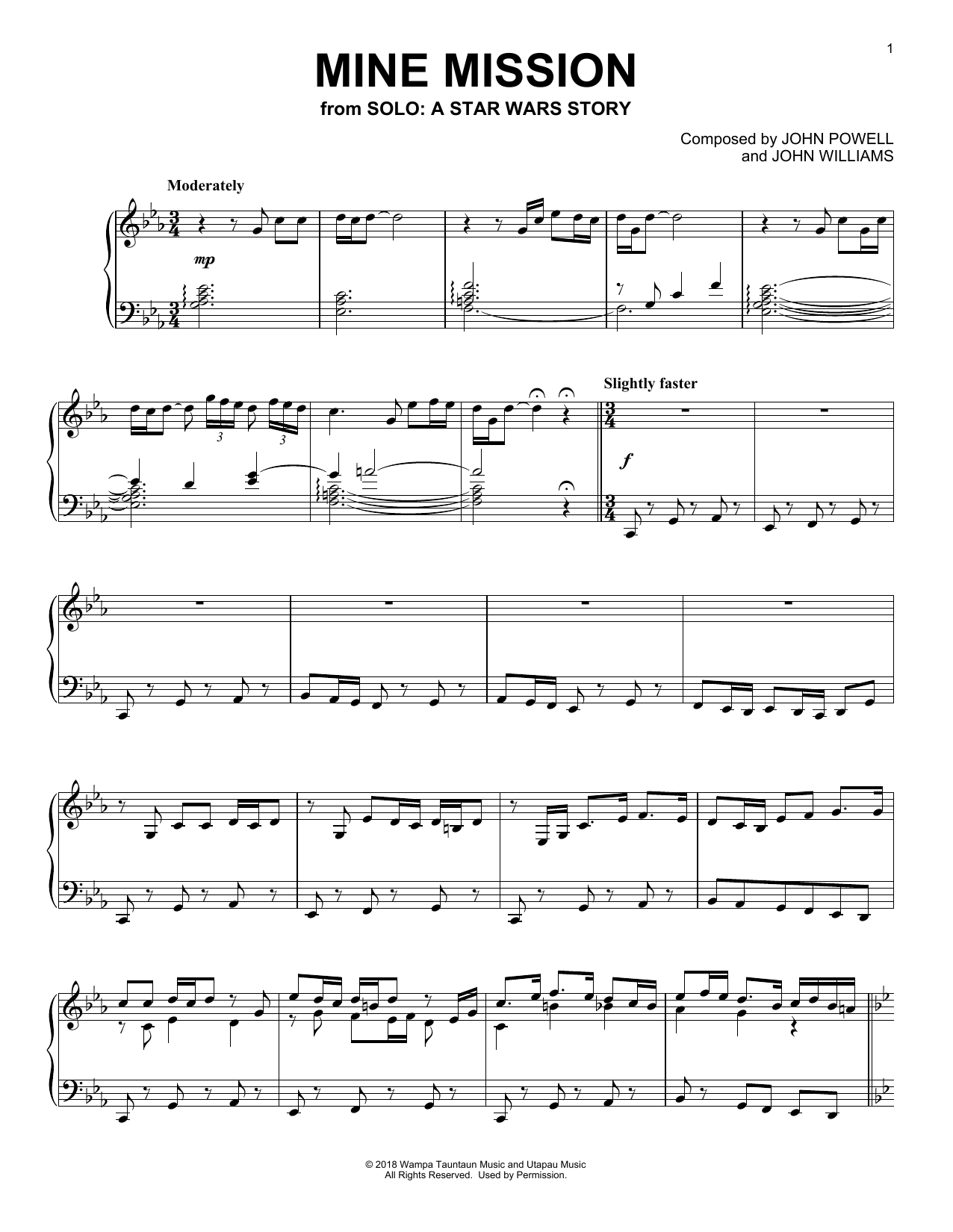 Learn to play John Powell Mine Mission (from Solo: A Star Wars Story) sheet music for Piano Solo in minutes. Price: 6.9900$ John Powell Mine Mission (from Solo: A Star Wars Story) sheet music notes and chords arranged for Piano Solo