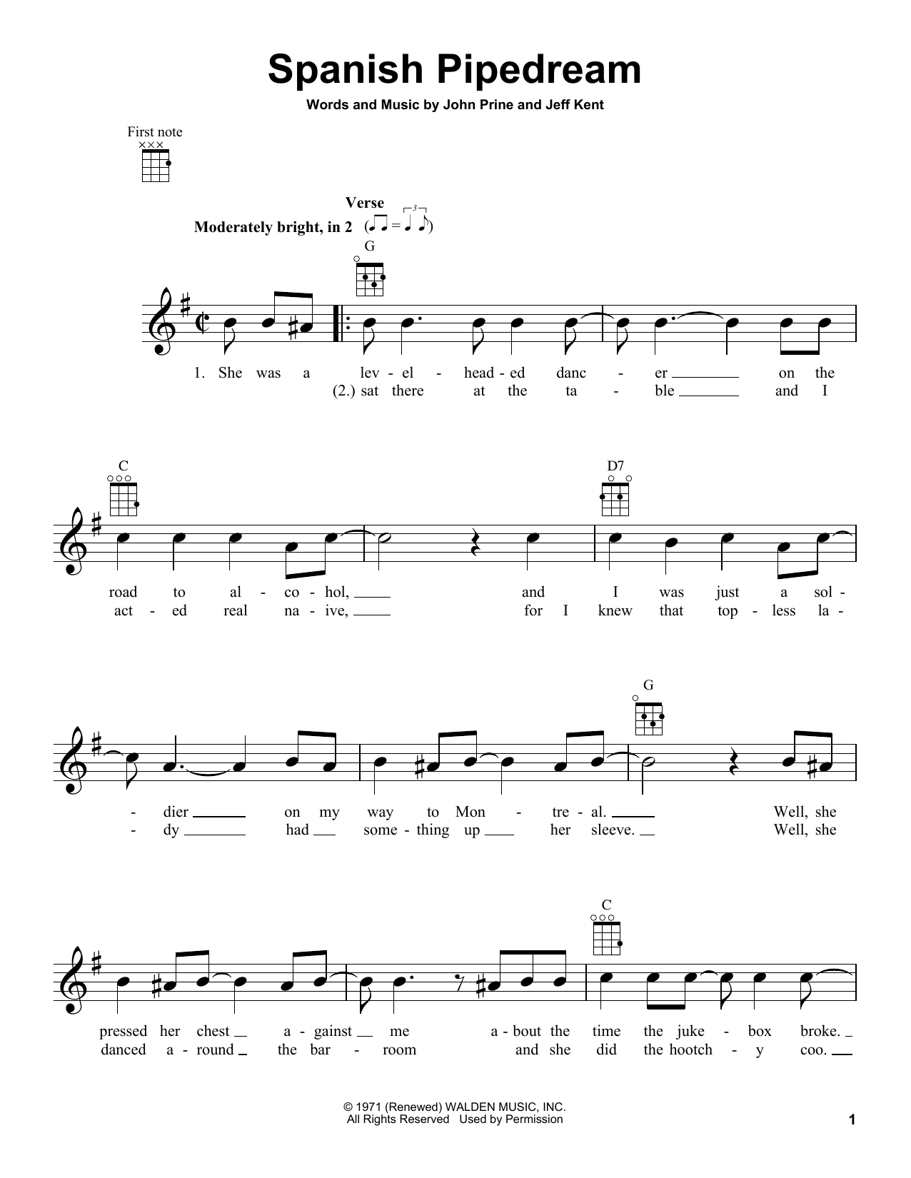 Learn to play John Prine Spanish Pipedream sheet music for Guitar Tab in minutes. Price: 7.8900$ John Prine Spanish Pipedream sheet music notes and chords arranged for Guitar Tab