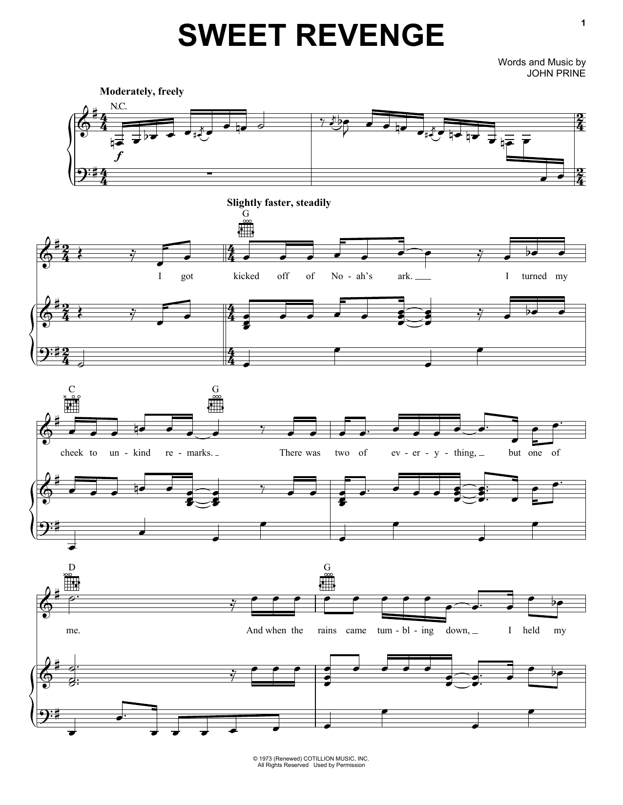 Learn to play John Prine Sweet Revenge sheet music for Ukulele in minutes. Price: 5.9900$ John Prine Sweet Revenge sheet music notes and chords arranged for Ukulele