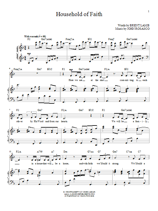 John Rosasco Household Of Faith sheet music notes and chords. Download Printable PDF.