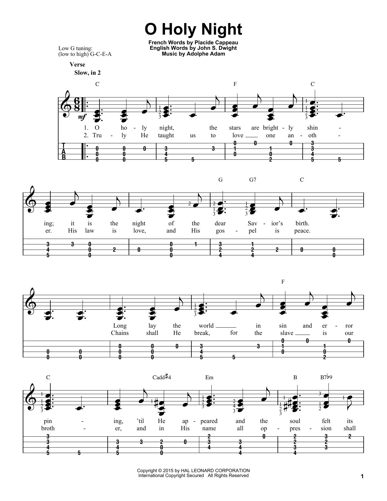 Adolphe Adam O Holy Night sheet music notes and chords. Download Printable PDF.