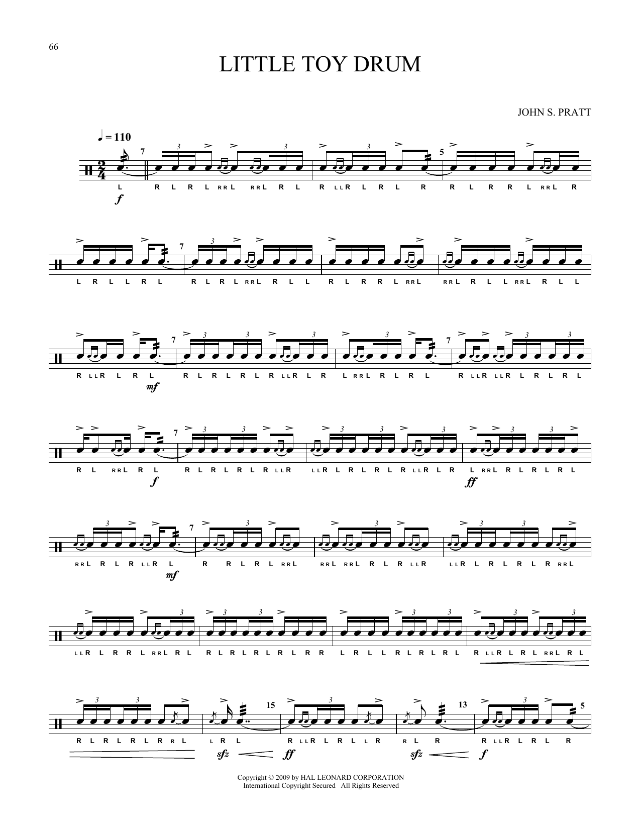Learn to play John S. Pratt Little Toy Drum sheet music for Snare Drum Solo in minutes. Price: 6.9900$ John S. Pratt Little Toy Drum sheet music notes and chords arranged for Snare Drum Solo
