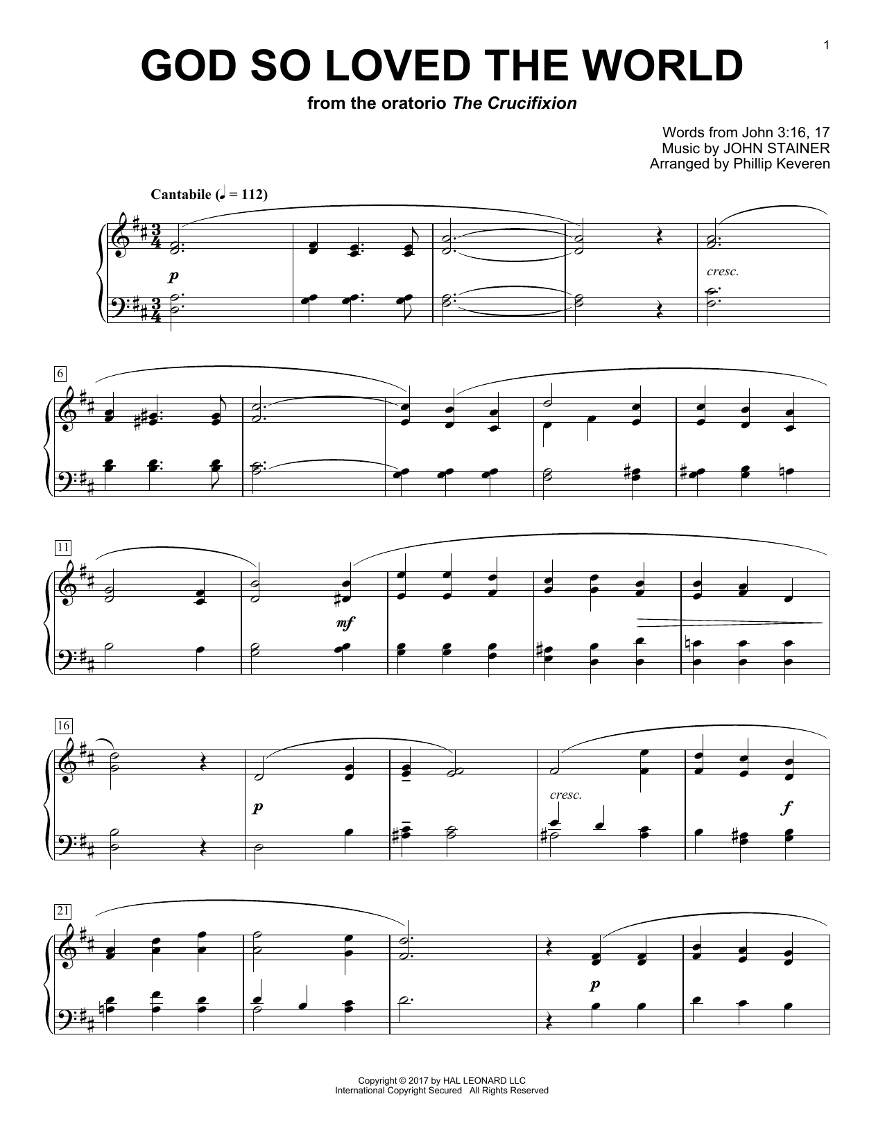 Learn to play Phillip Keveren God So Loved The World sheet music for Piano Solo in minutes. Price: 7.8900$ Phillip Keveren God So Loved The World sheet music notes and chords arranged for Piano Solo