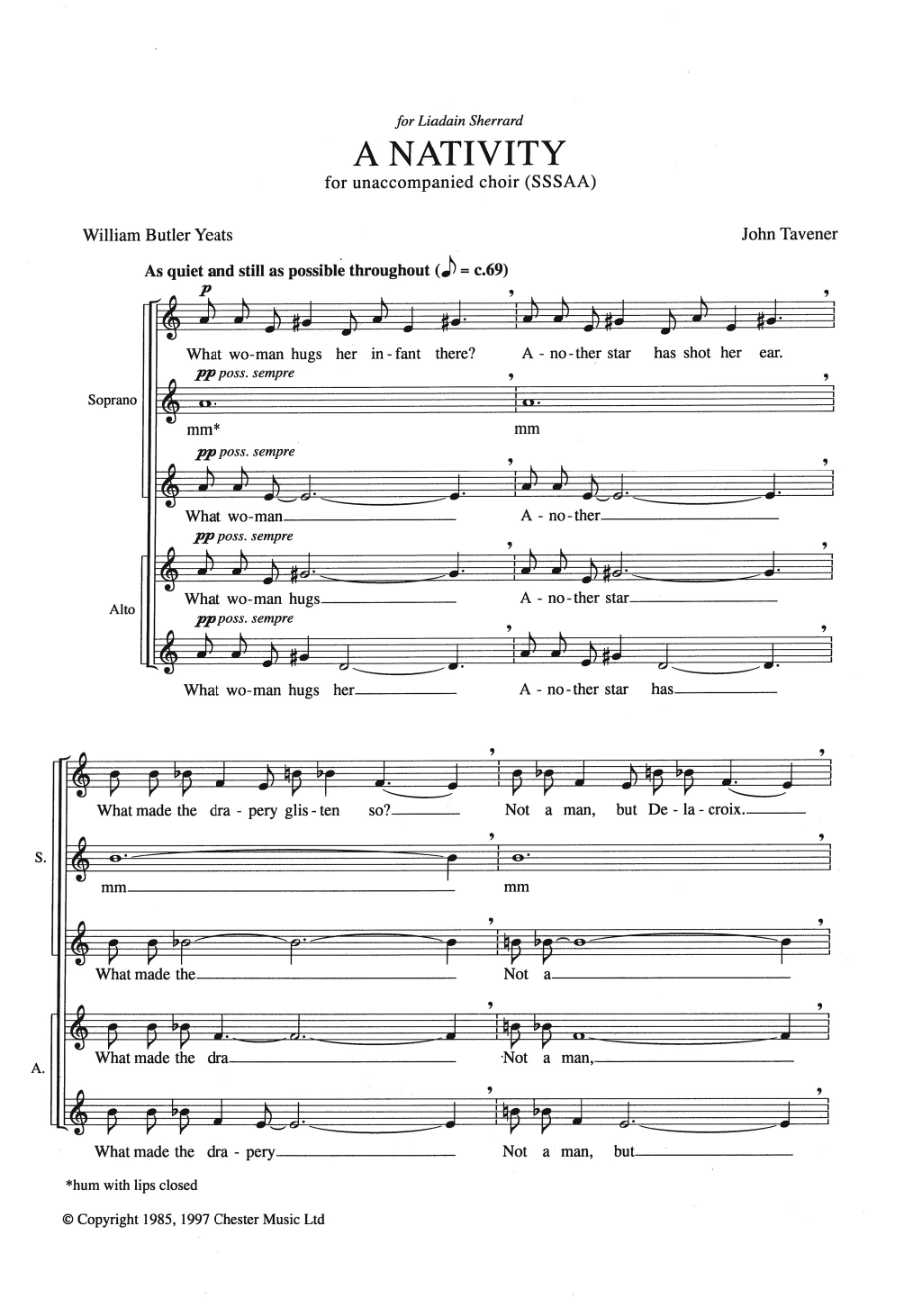 Learn to play John Tavener A Nativity sheet music for Piano, Vocal & Guitar Chords in minutes. Price: 7.8900$ John Tavener A Nativity sheet music notes and chords arranged for Piano, Vocal & Guitar Chords