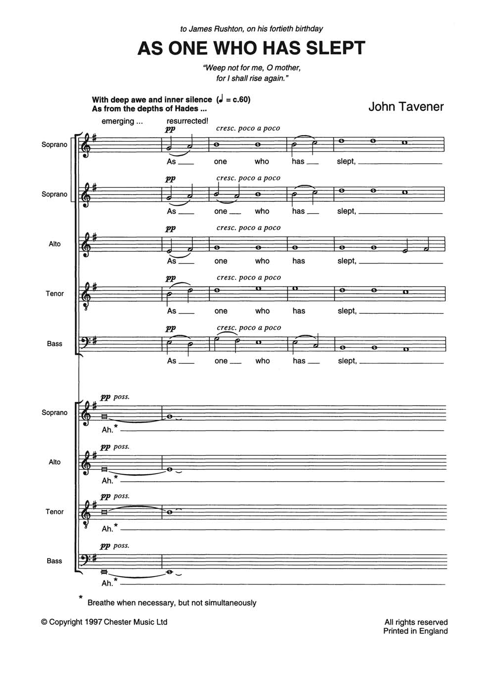 Learn to play John Tavener As One Who Has Slept sheet music for Piano, Vocal & Guitar Chords in minutes. Price: 7.8900$ John Tavener As One Who Has Slept sheet music notes and chords arranged for Piano, Vocal & Guitar Chords